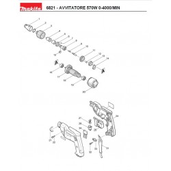 Ricambi Makita per Avvitatore per Cartongesso 6821