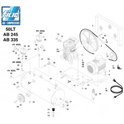 FIAC Spare Parts for Piston Air Compressor AB 50/245 -335