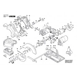 Bosch Spare Parts for Cordless Circular Saw GKS 18 V-LI/3 601 F6H 000