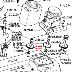 Helicoidal Gear Assy for Band Saws Femi 780-781-782-783 - DRAWING