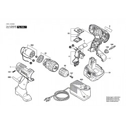 Bosch Spare Parts for Cordless Drill Driver GSR 14,4-2/3 601 J18 G00