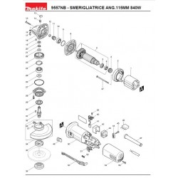 Makita Spare Parts for Angle Grinder 9557NB