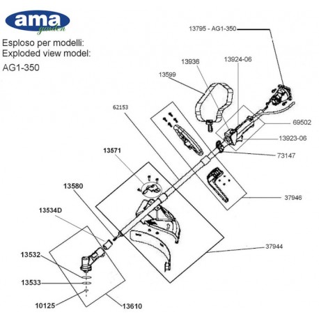 Ama Spare Parts for Brushcutter AG1 350