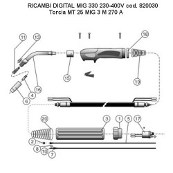 Telwin Parts for Flux Welding Digital Mig 330 Synergic