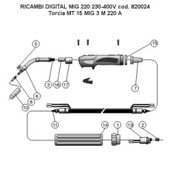Telwin Parts for Flux Welding Digital Mig 220 230-400V