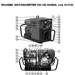 Telwin Spare Parts for Motoinveter 204 CE HONDA