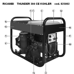 Telwin Spare Parts for Petrol Welding Machine THUNDER 304 CE KOHLER