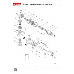 Ricambi Makita per Smerigliatrice Angolare 9527NB