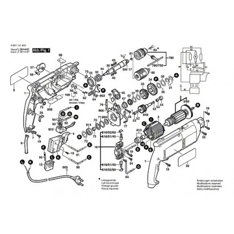 Bosch Spare Parts for Impact Drill GSB 18-2 RE