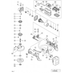 Hitachi Spare Parts for Cordless Angle Grinder G18DSL