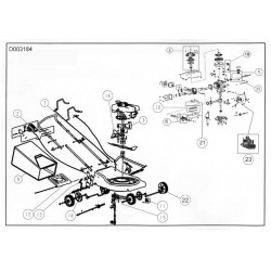 Valex Spare Parts for Lawnmower TS4540 - Exploded Drawing