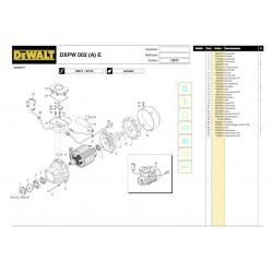 DeWalt Spare Parts for Pressure Washer DXPW 002 (A) E