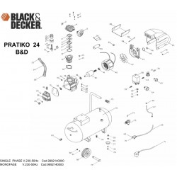 Black & Decker Spare Parts for Air Compressor PRATIKO 24