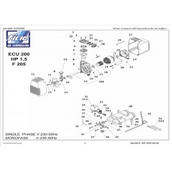 FIAC Spare Parts for Compressor ECU 200 HP 1,5 F 205