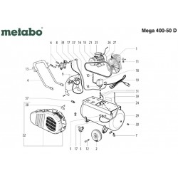 Metabo Spare Parts for Air Compressor Mega 400-50 D