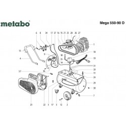 Metabo Spare Parts for Air Compressor Mega 550-90 D