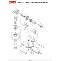 Ricambi Makita per Smerigliatrice Angolare 9565CVR
