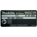 Label 9565CVR for Angle Grinder Makita 9565CVR