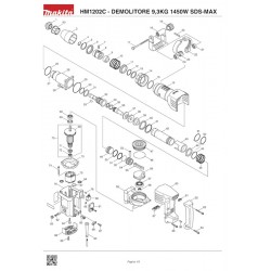 Makita Spare Parts for Demolition Hammer 1450W SDS-MAX HM1202C