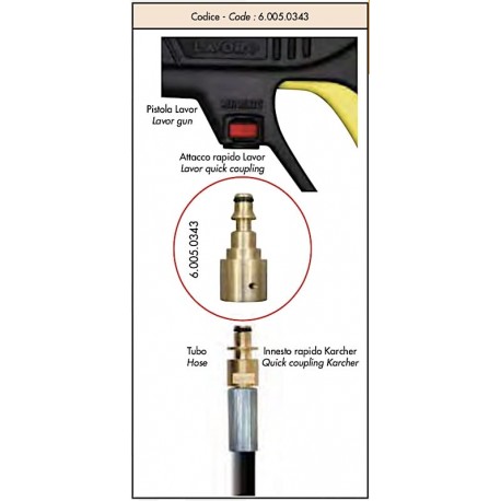 Adapter 6.005.0343 for High Pressure Guns Lavor