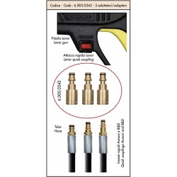 3 Adapters 6.005.0342 for High Pressure Guns Lavor
