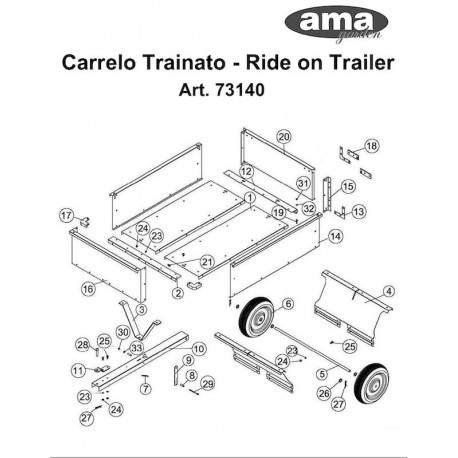 Lawn Tractors Accessories for Ride on Trailer Art. 73140
