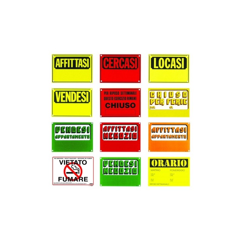Cartello Orario Di Lavoro TIESSE – PVC 200x300 Mm Con 4 Fori – Made In Italy