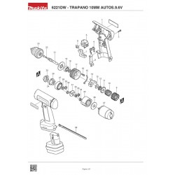 Makita Spare Parts for 9.6V Cordless Drill 6221DW