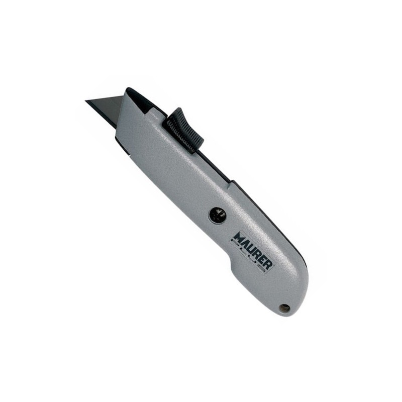 Taglierino Di Sicurezza Saftool In Metallo, Auto-Retrattile E Lama A Trapezio – Manico Bimateriale Antiscivolo