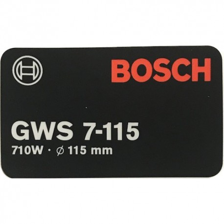 Targa di Fabbricazione per Smerigliatrice Bosch GWS 7-115