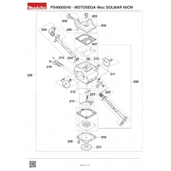 Dolmar Spare Parts for Chainsaw PS4600S/45 - 46cc
