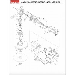 Makita Spare Parts for Angle Grinder GA9012C