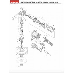 Makita Spare Parts for Angle Grinder GA6020