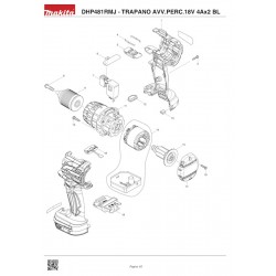 Makita Parts for Cordless Percussion Driver Drill DHP481RMJ