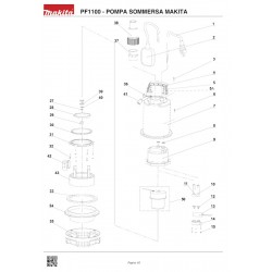 Makita Spare Parts for Submersible Drainage Pump PF1100