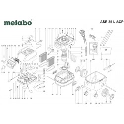Metabo Spare Parts for Vacuum Cleaner ASR 35 L ACP - 02057000 - Drawing