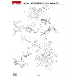 Makita Spare Parts for Abrasive Cut Off Saw LW1400