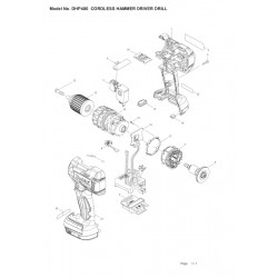Makita Spare Parts for Cordless Hammer Driver Drill DHP480