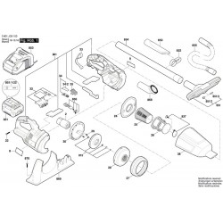 Bosch Spare Parts for Battery Vacuum Cleaner GAS 18 V-LI - 3601JC610