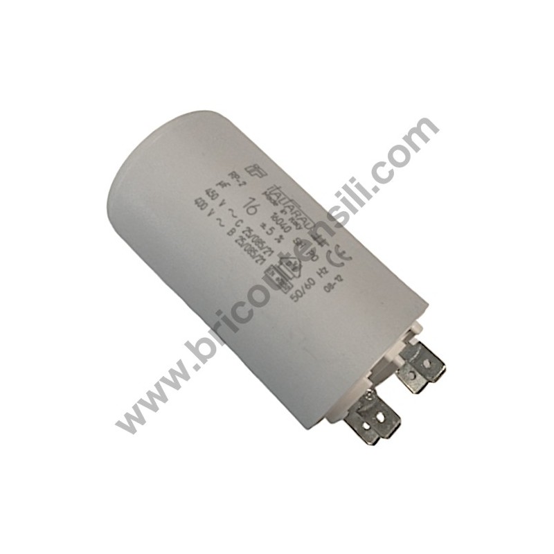 Condensatore 16 µF 220V Per Motore Lavastoviglie E Lavatrice - Universale