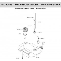 Ricambi Kawasaki per Decespugliatore a Zaino KD3-530BP