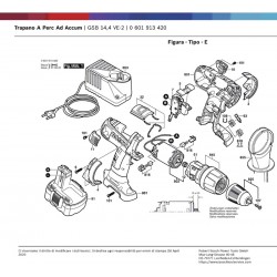Ricambi Bosch per Trapano Battente a Batteria GSB 14,4 VE-2