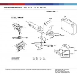Ricambi Bosch per Smerigliatrice GWS 14-150C - 0601386703