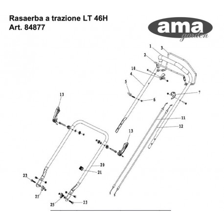 Ama Spare Parts for Self-Propelled Lawnmower LT 46H TEKNICO