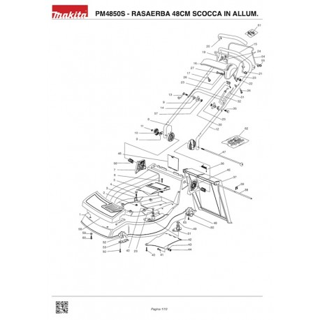 Makita Spare Parts for Lawnmower PM4850S