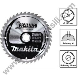 Lama Specialized Cordless 165X20X40T Legno Makita B-32960