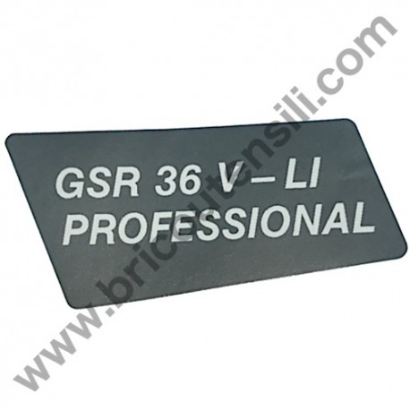 Manufacturer's Nameplate for Cordless Drill Bosch GSR 36 V-LI