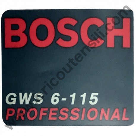 Targa di Fabbricazione per Smerigliatrice Bosch GWS 6-115