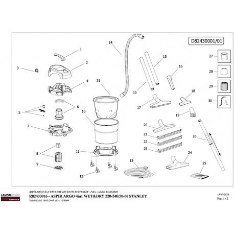 STANLEY Parts for VACUUM ARGO 4in1 WET&DRY 