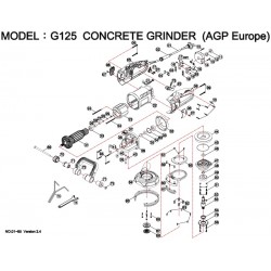 AGP Europe Spare Parts for Concrete Grinder G125